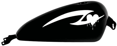 DualColorStampe Aufkleber kompatibel mit Harley-Davidson Herz Tribale Tank DX-SX Sticker Moto Motorbike COD.M0163 (mattweiß)