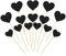 Gyufise 30Pcs Heart Cupcake Toppers Glitter Mixed Size Sweet Love Theme Heart Cake Decorations Wedding Engagement Bridal Shower Birthday Valentine's Day Party Supplies Black