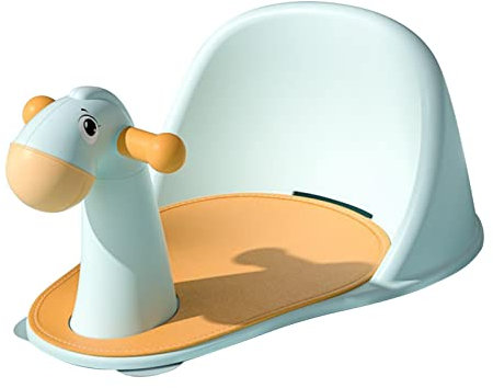 GIMOCOOL Siège de Bain pour Bébé Chaise de bain bébé En Forme Mignonne Siège de bain pliable antidérapant pour bébé Chaise de baignoire avec support de dossier et ventouses pour Bébés De 6 À 18 Mois