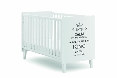 Italbaby Rockstar King White Bett mit beweglichen Bettrahmen und Bettgestell