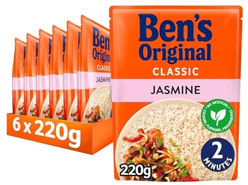 Ben's Original Jasmine Microwave Rice, Bulk Multipack 6 x 220g pouches