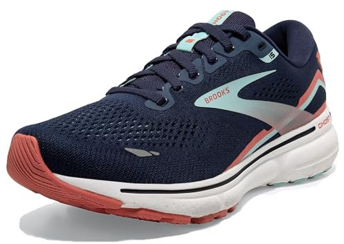 Brooks Damen Ghost 15 Sneaker, Peacoat Canal Blue Rose, 40.5 EU