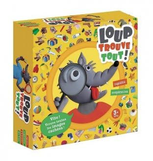 pour Loup Cherche et Trouve Tout 270 Images cachees - Jeu de Societe des 3 Ans - rapidite, Observation - Set Jeu + 1 Carte Animaux