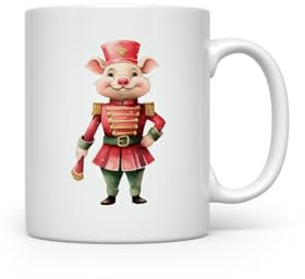 MAXIKIWI - Tasse à café ou thé en céramique lisse et durable pour la maison ou le bureau – Parfait pour toutes les occasions – Casse-noisette animal de Noël – 300 ml