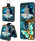 YINLAI Handyhülle für Samsung Galaxy Z Flip 6, Schmetterlingsmuster, leuchtet im Dunkeln, mit Ring, TPU-Stoßdämpfer, PC-Schale, kratzfest, Schutzhülle für Samsung Galaxy Z Flip6 5G, blauer