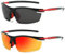 DKDDSSS Polarisierte Sonnenbrille, Polarisierte Sonnenbrille Herren/Damen, Sonnenbrille Herren Polarisiert, Sonnenbrille Polarisiert Damen, UV Schutz, Unisex (2, Rot und Schwarz)