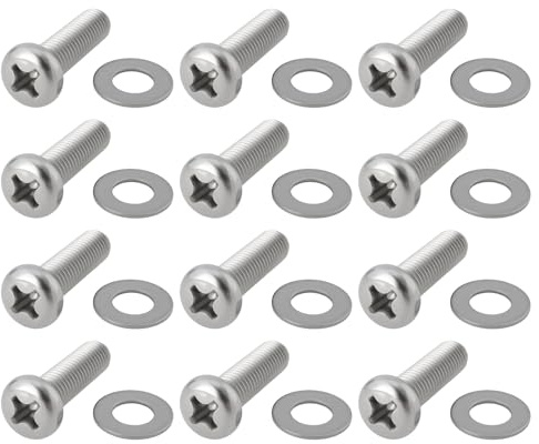 ECSiNG 12 Sets TV Wall Mount Bracket Screws M8x30mm Stainless Steel with M8x16x1mm Gasket Compatible with Samsung UE40J/48J/55J
