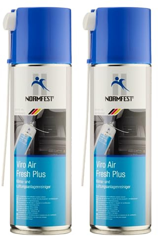 Normfest Viro Air Fresh Plus – Klimaanlagen-Desinfektion und Geruchsentferner für Fahrzeuge, bekämpft Bakterien, Pilze und Keime, frischer Zitrusduft, einfache Anwendung, 2x 300ml