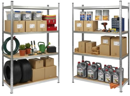 Pro&Basics 2er Pack Schwerlastregal 160x90x50cm Metallregal 100KG Traglast je Regalboden