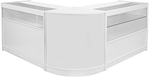 MonsterShop 2 x K1200 1 x CM60MonsterShop Ladentheke Ladentresen LadentischVerkaufstisch Verkaufstheke Kassentisch Empfangstresen Rezeption Theke Tresen Tisch in Brilliant-Weiß