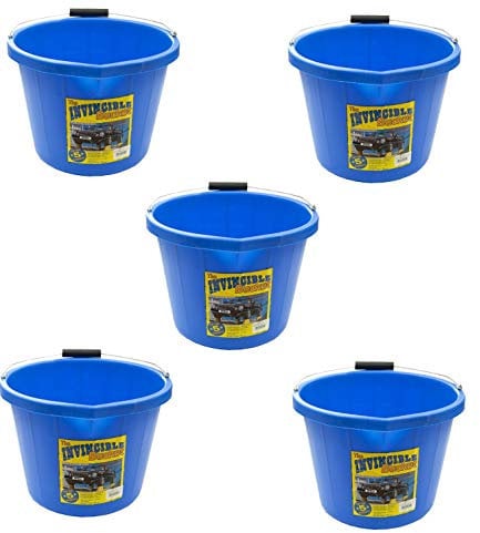 5 X Airflow Heavy Duty Invincible Builders Bucket Blue 3 Gallon 15 Litre
