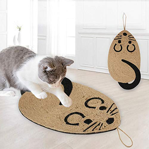 Natural Sisal Cat Scratching Pad - Hanging Cat Scratcher Board for Claw Care & Protecting Furniture