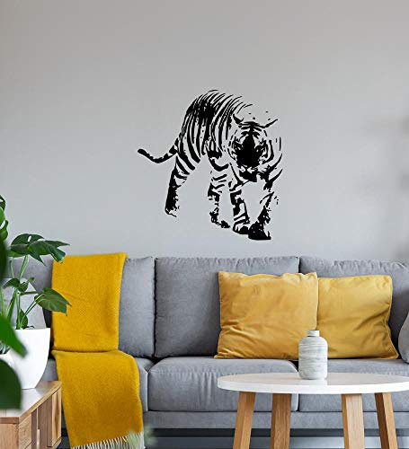 Tiger Wandtattoo Schwarz Aufkleber 40 x 42 cm