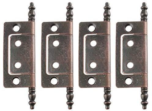CUTOOP Lot de 4 charnières vintage en alliage bronze antique pour portes intérieures, bibliothèques, armoires, charnières, charnières, accessoires de meubles, mouvement lisse et silencieux