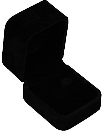 YuZhou Velvet Ring Box Small Black Engagement Cufflink Earring Brooch Jewelry Gift Box Storage Case Organizer for Men Proposal Wedding Day Bridal Ceremony Women