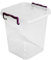 Asude Plastic Storage Box Boxes Lid Handles Food Container Home Kitchen Office Box UK, 5L Deep