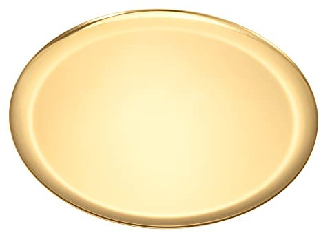 luvtree Large Round Gold Stainless Steel Tray – Multipurpose for Cosmetics, Jewellery, Candles, Champagne & Coffee Table Decoration. Mirror-polished & Vacuum-coated, Fade-resistant