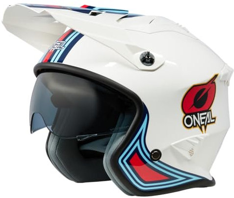 O'NEAL | Motorradhelm | Enduro Adventure Street |ABS-Schale, integrierte Sonnenblende | Volt Helmet MN1 V.24 | Erwachsene | Weiß Rot Blau| Größe S