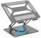 BoYata Laptop Stand for Desk, Adjustable Computer Stand with 360° Rotating Base, Ergonomic Foldable Laptop Riser Holder Compatible with All MacBook Pro/Air, Notebook up to 17-Grey