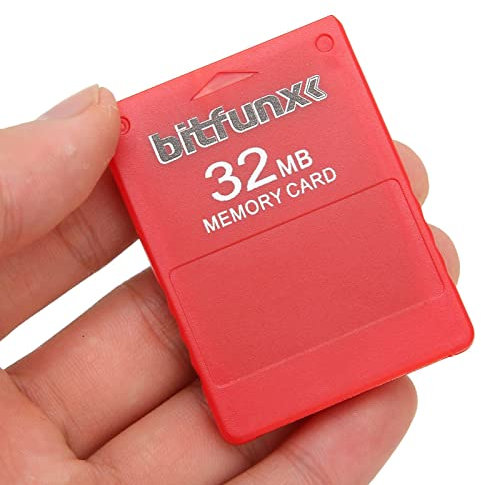PS2 FMCB Memory Card Free McBoot 32MB V1.966 for SonyPlaystation2 Game Console, High Speed Gaming External Data Storage Card for PS2 Standard and Slim Line Version (Red)