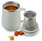 LocknLock Metro Tee-/Kaffeetasse mit Teesieb, Deckel und Griff, doppelwandiger Edelstahl, 400 ml, Minze