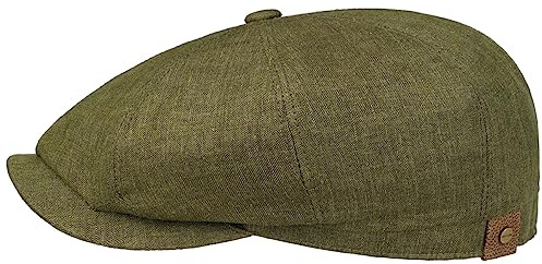 Stetson Hatteras Schirmmütze Ballonmütze 100% Leinen UV-Schutz 40+ Damen Herren Frühling Sommer dunkelgrün 63 cm