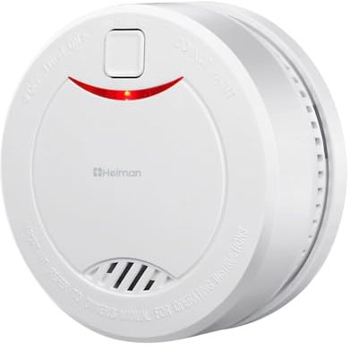 HEIMAN Rauchmelder 10 Jahren Lebensdauer,Photoelektrischer Feuermelder,Brandmelder DIN EN14604 Zertifiziert, Lauter Alarm mit 85 dB,Weiß,Montagematerial