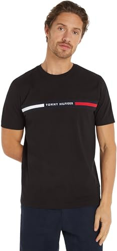 Tommy Hilfiger Men's Short Sleeve Round Neck T-Shirt, Black (Black), XL