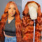 Ginger Lace Front Wig Human Hair Wigs for Women 16 inch Colored Human Hair Wigs Ginger Orange Body Wave HD Transparent Lace Front Wig