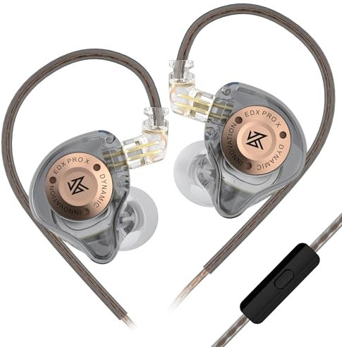 KZ EDX Pro X in Ear Headphones, HiFi IEM Earphones, Deep Bass Sound in Ear Monitor with Detachable Cable, for Audiophile Dj Singers-Gary Mic