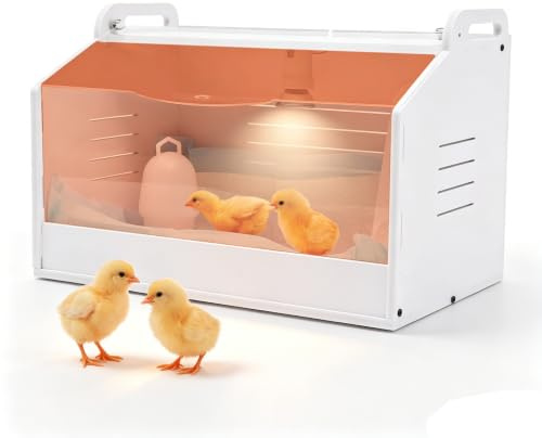 Brutautomat Vollautomatisch Küken Aufzucht Box Brutinkubator Küken Aufzucht Box Küken Wärmeplatte Kükenheim Kükenwärmebox mit Thermometer und Wärme Lampe 48*30*30cm