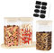 APITOS Dog Treat Container-Dog Treat Jar-Cat Treat Container Glass&Bamboo Combo Set,with 3 Glass Jars and1bambootray,Fashionable Treat Containers with Lids for Pets,for Cat Dog Treat Organizer/Square