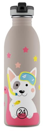 24Bottles Kids Bottle - Botella Agua Acero Inoxidable Niños Niñas 500ml, Botella Agua Niños para Colegio y Deporte 100% Hermética, Botella de Agua Niños Personalizada Ultraligera, Cantimplora Infantil