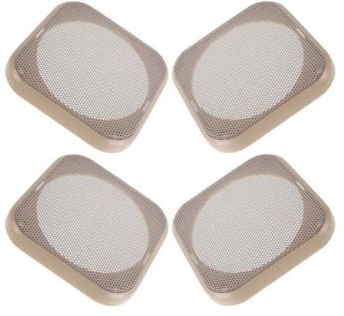 Homoyoyo 4pcs Speaker Grill Covers Door Speaker Grill Cover Mesh Car Audio Beige