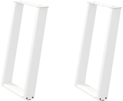 Tomostar Lot de 2 Pieds de Table à Manger, Pied de Table Haute Métal Pied de Meuble en U 2 pcs Blanc 50 x (72-73) cm Acier
