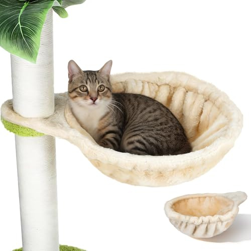 SWETRACE Liegemulde für Kratzbaum aus Weichem Flanell mit Stahlring Bequeme Katzenhängematte als Katzenfensterplatz für Indoor Tierbedarf und Katzenzubehör