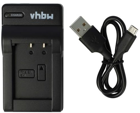 vhbw USB Battery Charger compatible with Sony Cybershot DSC-WX350, DSC-WX500, DSC-RX1 Digital Camera, Action Camera Batteries - Cradle
