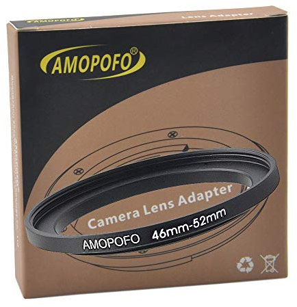 46mm to 52mm Metal Step Up Ring Adapter for Canon,Nikon,Sony,Fuji, Camera Lenses & UV,ND,CPL Camera Filters, Made from CNC Machined Space Aluminum with Matte Black Electroplated Finish