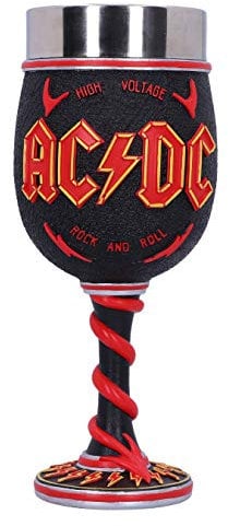 Nemesis Now AC/DC Verre à vin Haute Tension Rock and Roll avec Cornes d'éclairage Noir