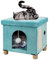 BRIAN & DANY Letto pieghevole per gatti da interno, grande cubo per gatti per animali domestici, con bordo tiragraffi per gatti e palla per gatti, 37 x 31,8 x 36 cm, verde