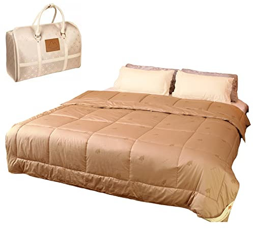 Camel Hair Duvet Quilt Cotton Warm Single Thick Duvet Insert/Comforter Bedding Winter Cold-proof Blankets,Camel-150×210cm/59×82in