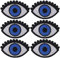 6 Stück Großes Auge Muster Aufnäher Aufnäher Aufbügeln Dekoratives Kleid Handtuch Tuch Glückliches Gesicht Aufnäher Kleidung Nähen Dekorieren DIY Handwerk Applikation Aufnäher für die Dekoration