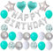 Geburtstagsdeko Silber Happy Birthday Girlande Luftballons Silber Tuerkis Deko Geburtstag Mädchen Happy Birthday Deko Frauen