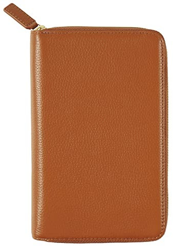 Moterm Reißverschluss Lederbezug für Weeks - Passend für Hobonichi Weeks und Weeks Mega Notebook Planer (Kiesel-Gebranntes orange)