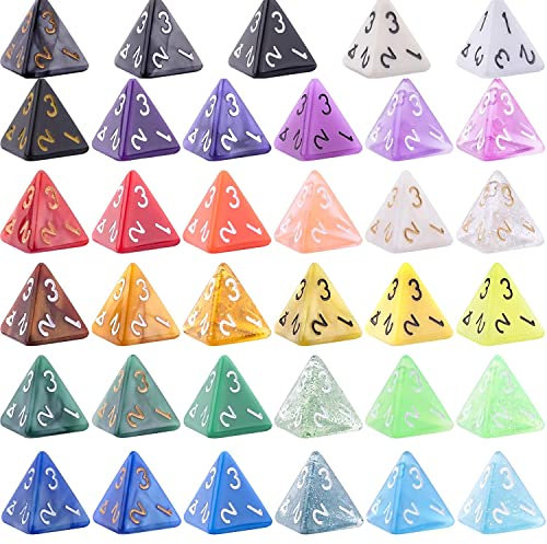PLAYZOCO dadi 4 Volti di ruolo e insegnamento di matematica, Dadi educativi a 4 facce, Dadi didattici di ruolo matematico, Dadi pedagogici, Dadi D4, 35 Unità