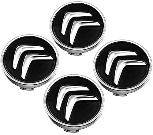 4 Pièces Cache moyeu pour Citroen AMI 2020-2023 60mm, Centre de Jante Capuchons Cache Moyeu Centre de Roue, Enjoliveur de Voiture des Roue Accessoires,Black