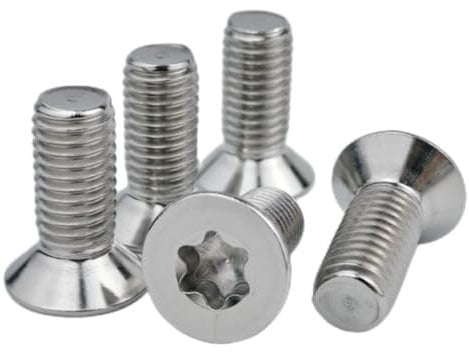 Lot de 50 vis à tête fraisée M4 x 12 mm à six pans creux (tête unique) avec entraînement en étoile intérieure Vis de sécurité avec Torx en acier inoxydable