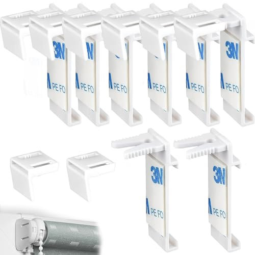 16 Piezas Accesorios para Cortinas Enrollables Set, Duradero Repuestos, sin Taladrar Repuestos para Estores Enrollables para Ventanas, Puertas de Balcón, Barras de Cortina