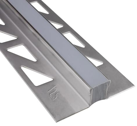 Dehnfugen Edelstahl Fliesenschiene Fliesenprofil silber matt L250cm 12mm