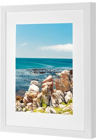 APOMOONS Bilderrahmen Modern 24x30 Weiß Fotowand Fotorahmen mit Glasscheibe Bilderrahmen klassischer Holzbilderrahmen